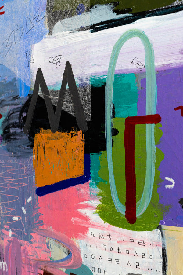 Dynamic Fusion of Colors in Modern Abstract Original Painting, Contemporary Wall Art | Beautiful Sentiment (56"x40")