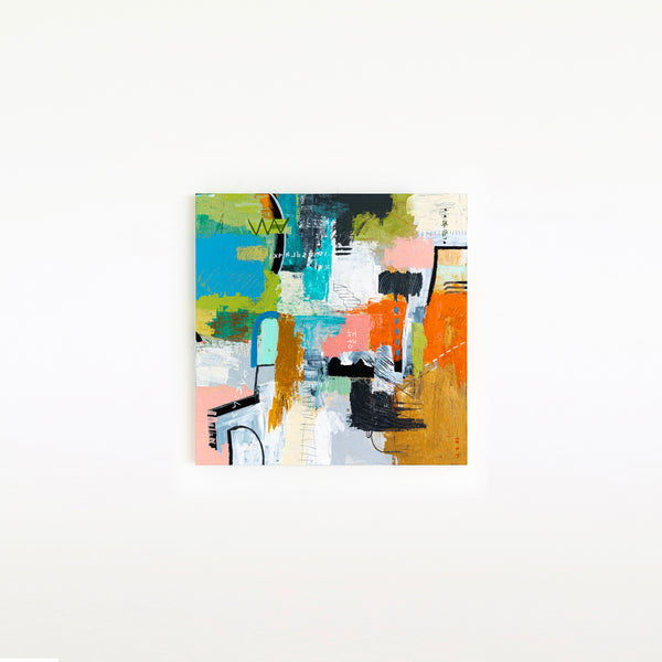 Creative Abstract Colorful Painting, A Bold Contemporary Expressionism Wall Art | Belle I (48"x48")