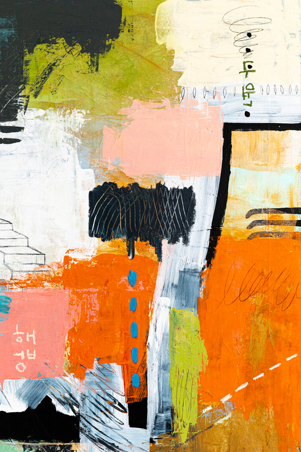 Creative Abstract Colorful Painting, A Bold Contemporary Expressionism Wall Art | Belle I (48"x48")