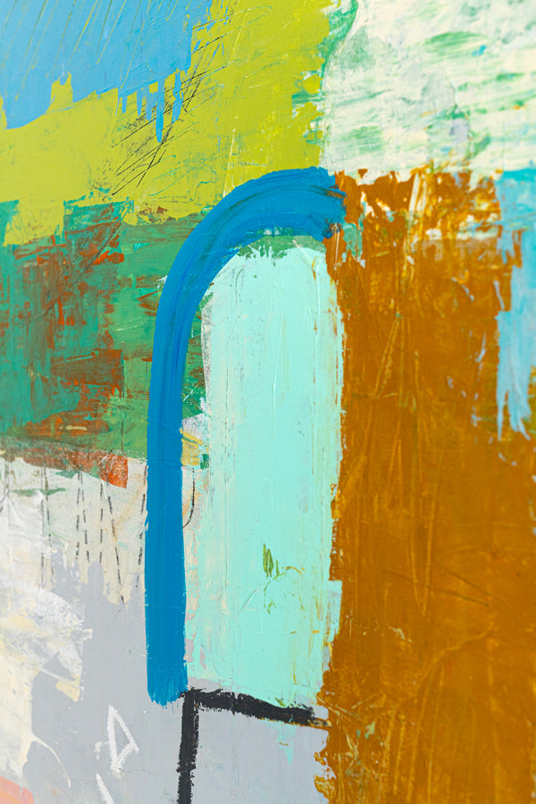Creative Abstract Colorful Painting, A Bold Contemporary Expressionism Wall Art | Belle I (48"x48")
