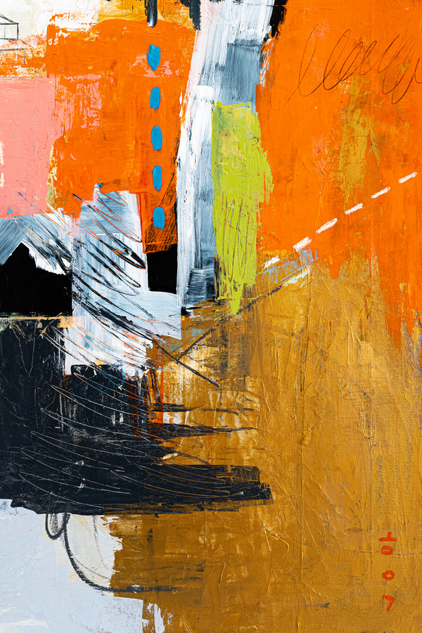 Creative Abstract Colorful Painting, A Bold Contemporary Expressionism Wall Art | Belle I (48"x48")