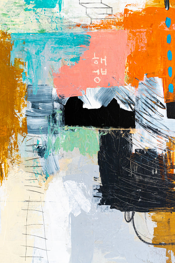 Creative Abstract Colorful Painting, A Bold Contemporary Expressionism Wall Art | Belle I (48"x48")
