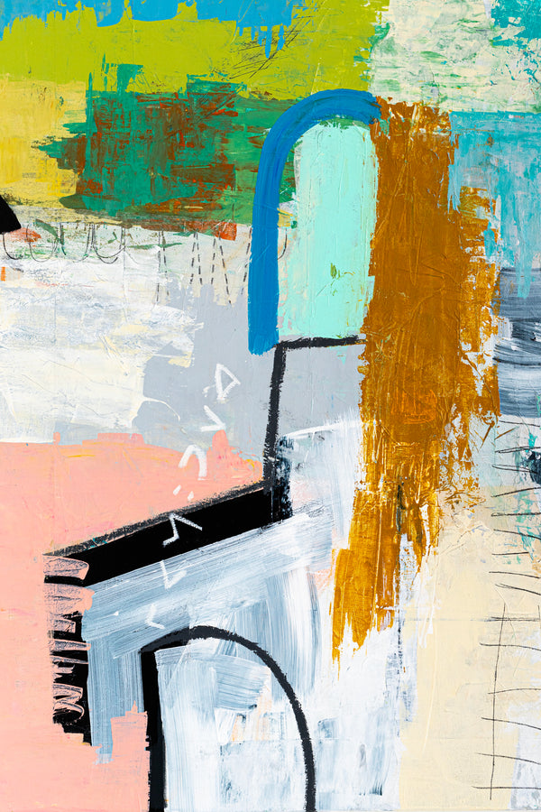 Creative Abstract Colorful Painting, A Bold Contemporary Expressionism Wall Art | Belle I (48"x48")