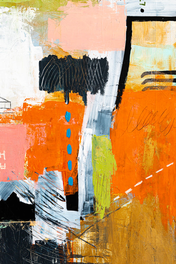 Creative Abstract Colorful Painting, A Bold Contemporary Expressionism Wall Art | Belle I (48"x48")