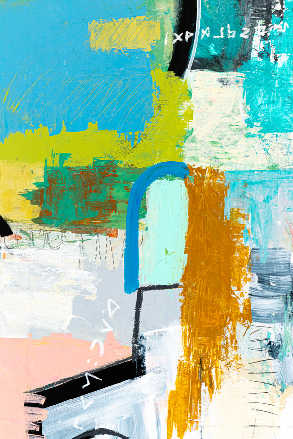 Creative Abstract Colorful Painting, A Bold Contemporary Expressionism Wall Art | Belle I (48"x48")