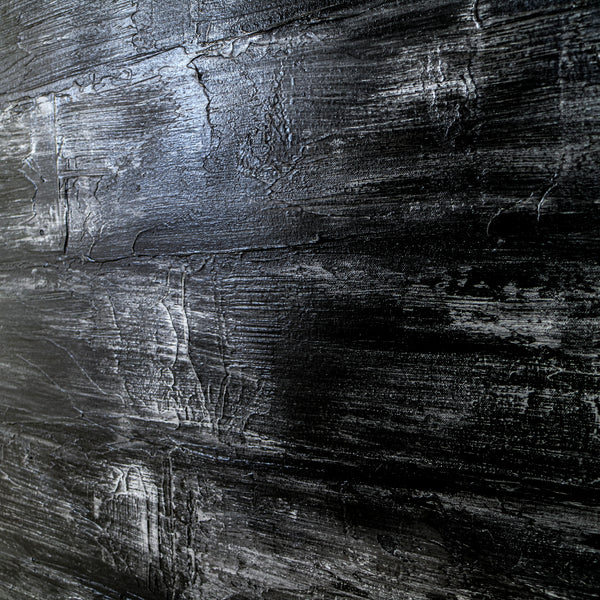 2 Set of Modern Expressionism Abstract Painting, Black & White Canvas Art in Minimalism | Black Abstract (2 Set)