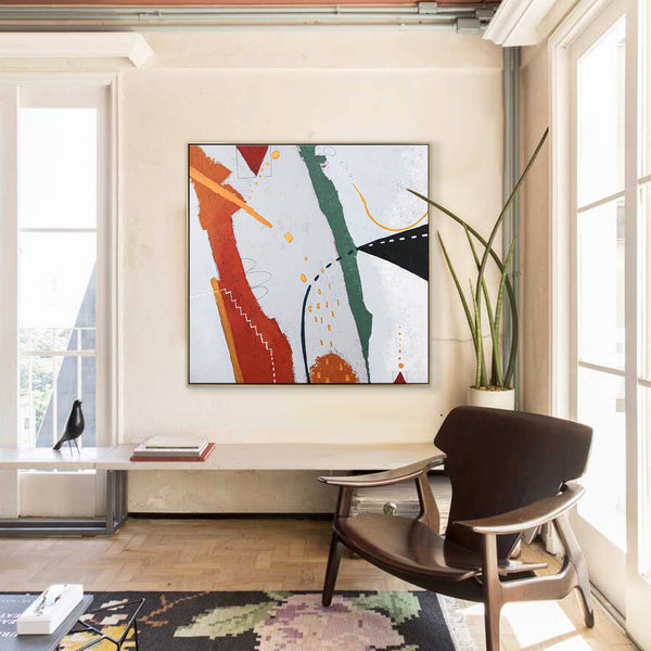 Minimalistic Modern Large Abstract Painting, Canvas Wall Art for Capturing the Freedom of Flight | Black kite