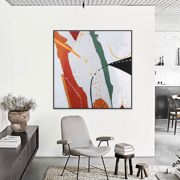 Minimalistic Modern Large Abstract Painting, Canvas Wall Art for Capturing the Freedom of Flight | Black kite