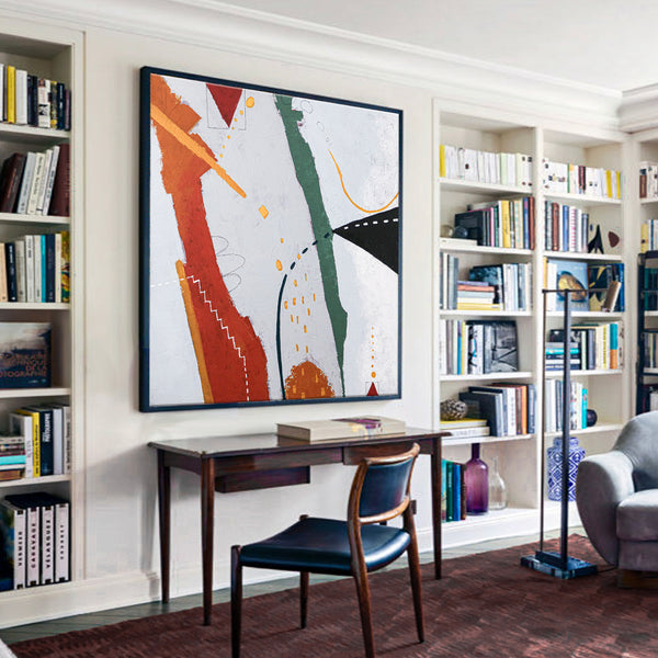 Minimalistic Modern Large Abstract Painting, Canvas Wall Art for Capturing the Freedom of Flight | Black kite