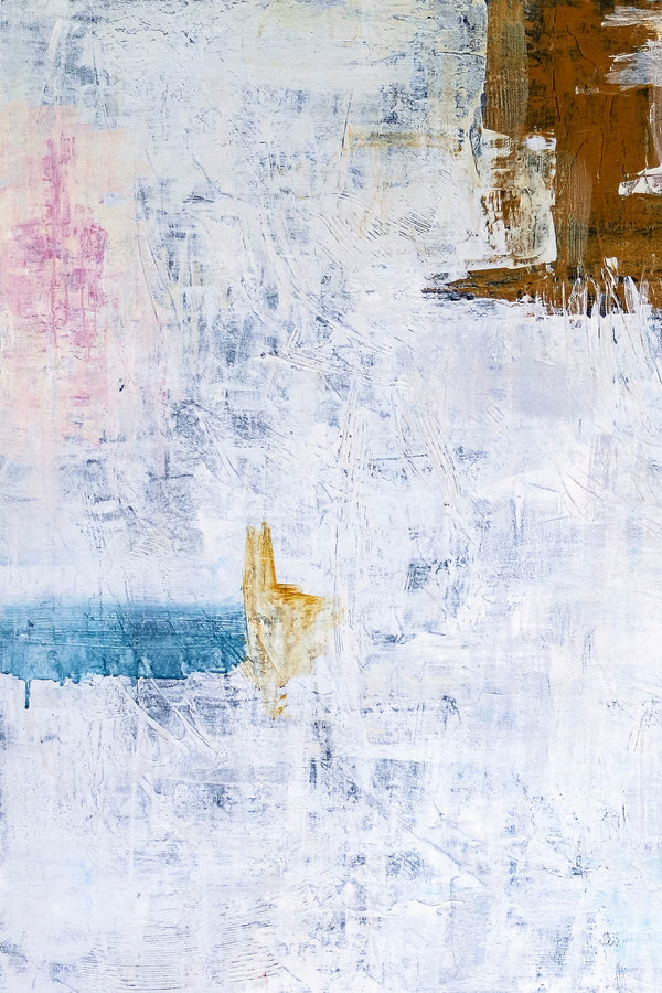 Feast of Vibrant Hues in Modern Abstract Original Painting, Canvas Wall Art Evident Brush Strokes | Blue turquoise