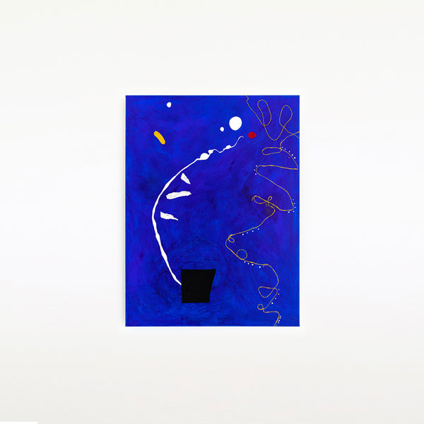 Marine Blue in Modern Abstract Original Oil & Acrylic Painting, Canvas Wall Art with Minimalist Approach | Blue Night (30"x40")