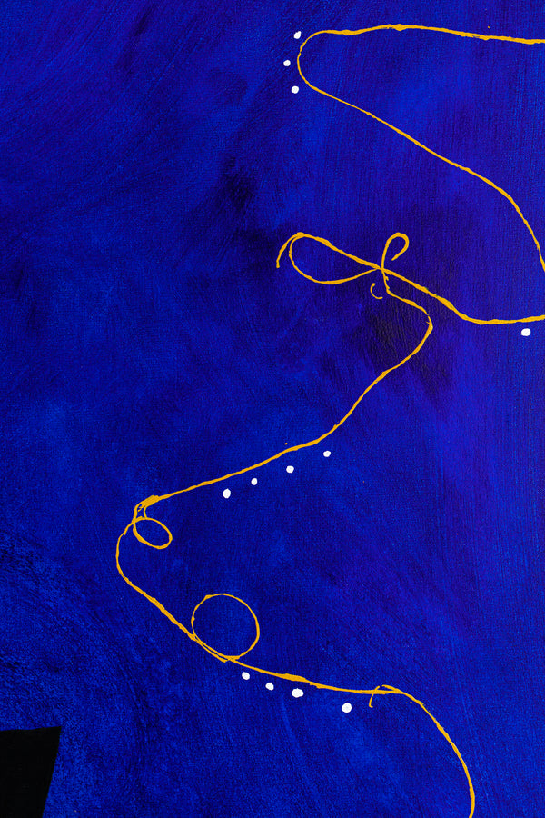 Marine Blue in Modern Abstract Original Oil & Acrylic Painting, Canvas Wall Art with Minimalist Approach | Blue Night (30"x40")