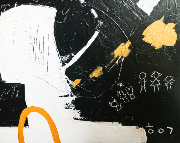 Bold Composition in Black and White, Extra-Large Modern Abstract Expressionism Painting | But what if (80"x60")