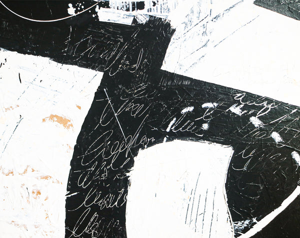 Bold Composition in Black and White, Extra-Large Modern Abstract Expressionism Painting | But what if (80"x60")