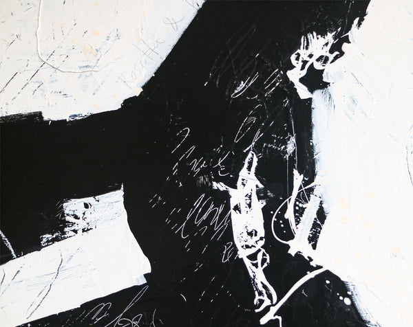 Bold Composition in Black and White, Extra-Large Modern Abstract Expressionism Painting | But what if (80"x60")