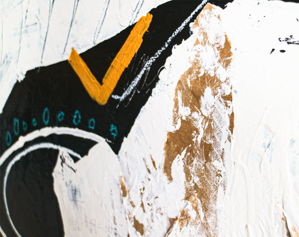 Bold Composition in Black and White, Extra-Large Modern Abstract Expressionism Painting | But what if (80"x60")
