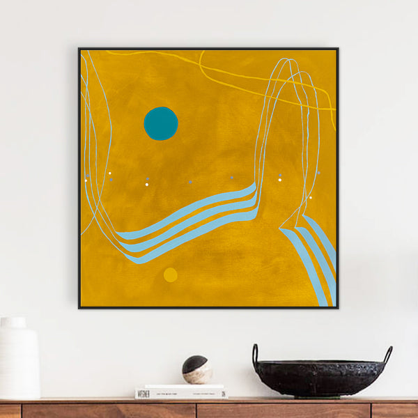 Vision of Oxide Yellow in Modern Abstract Original Oil & Acrylic Painting, Canvas Wall Art in Contemporary Style | Caelum (36"x36")