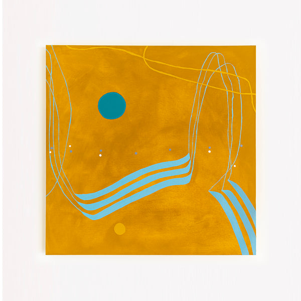 Vision of Oxide Yellow in Modern Abstract Original Oil & Acrylic Painting, Canvas Wall Art in Contemporary Style | Caelum (36"x36")