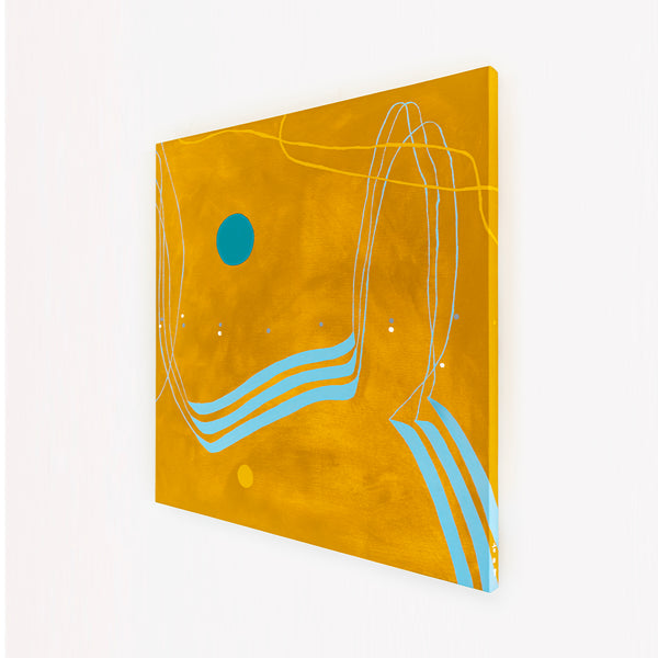 Vision of Oxide Yellow in Modern Abstract Original Oil & Acrylic Painting, Canvas Wall Art in Contemporary Style | Caelum (36"x36")