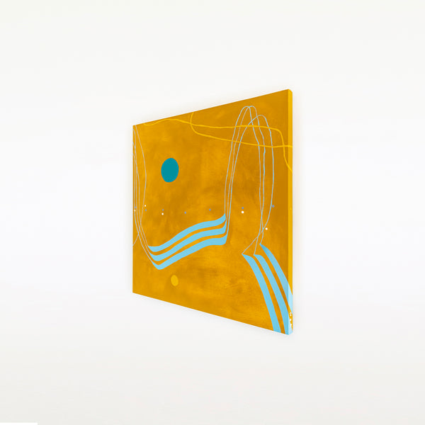 Vision of Oxide Yellow in Modern Abstract Original Oil & Acrylic Painting, Canvas Wall Art in Contemporary Style | Caelum (36"x36")