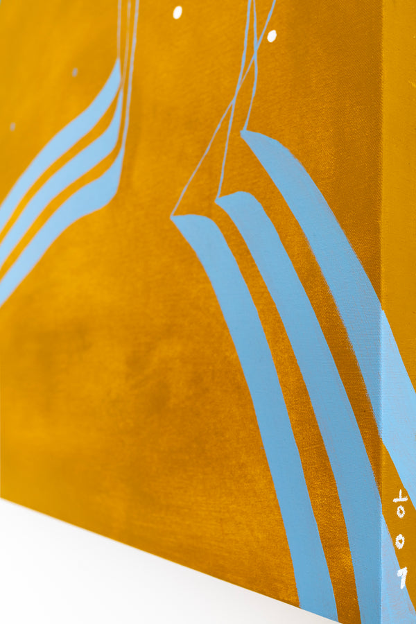 Vision of Oxide Yellow in Modern Abstract Original Oil & Acrylic Painting, Canvas Wall Art in Contemporary Style | Caelum (36"x36")