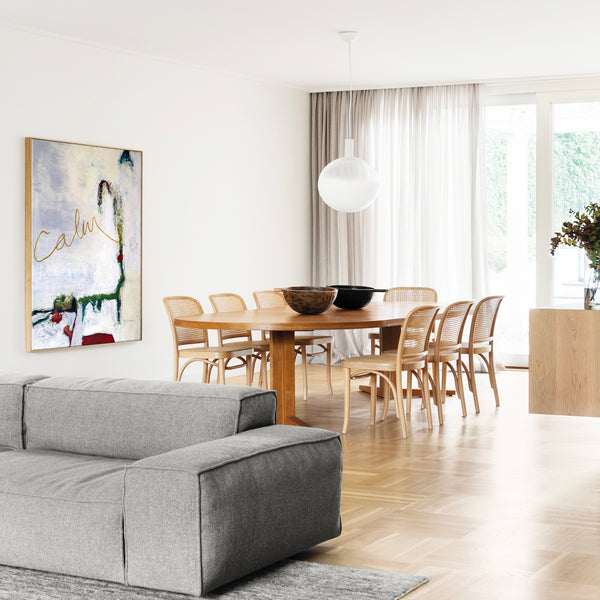 Poetic Large Modern Abstract Original Acrylic Painting, Symphony of Green & Off-White in Abstract Expression | Calm