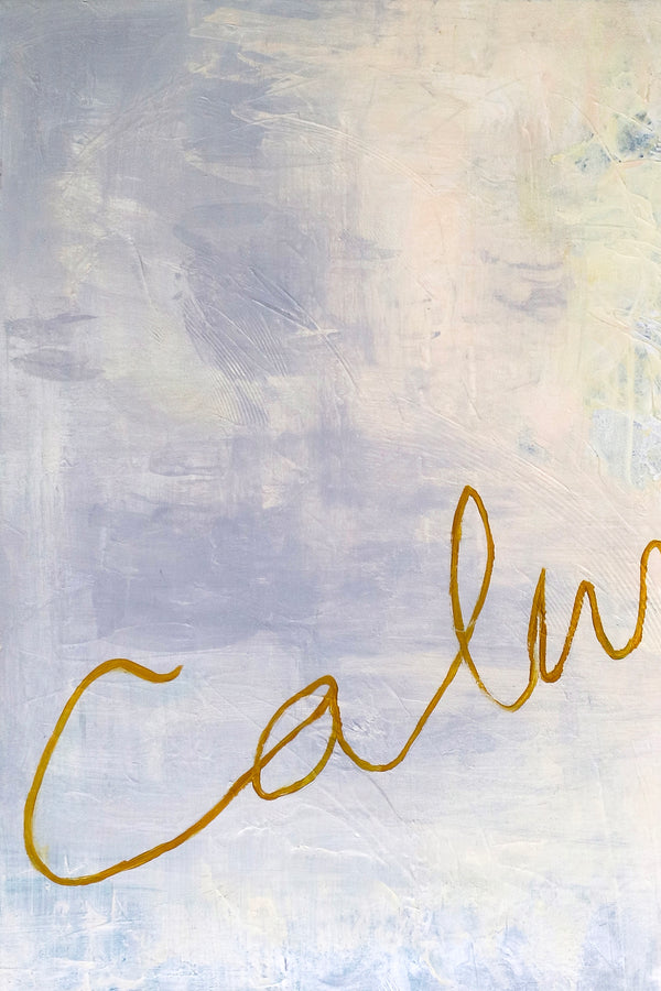 Poetic Large Modern Abstract Original Acrylic Painting, Symphony of Green & Off-White in Abstract Expression | Calm