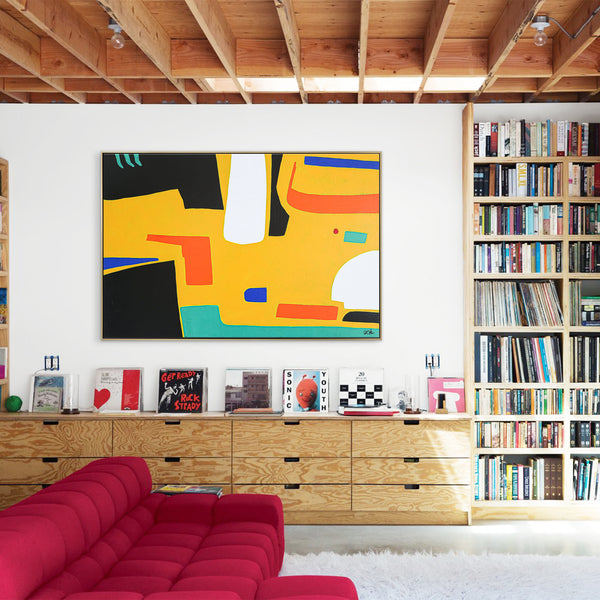 Playful Balanced Original Abstract Painting in Acrylic, Modern Contemporary Large Canvas Wall Art | Cogito II