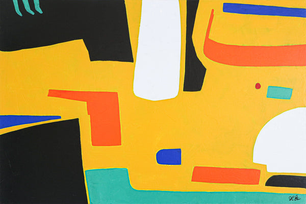Playful Balanced Original Abstract Painting in Acrylic, Modern Contemporary Large Canvas Wall Art | Cogito II