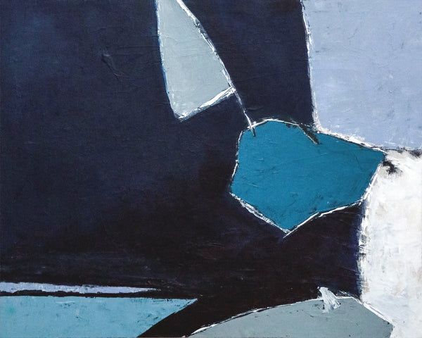 Minimalist Original Abstract Acrylic Painting, Joyful Dive into Blue in Modern Canvas Wall Art | Come out to play