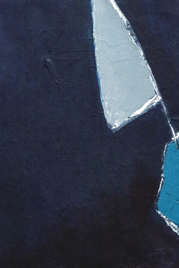 Minimalist Original Abstract Acrylic Painting, Joyful Dive into Blue in Modern Canvas Wall Art | Come out to play