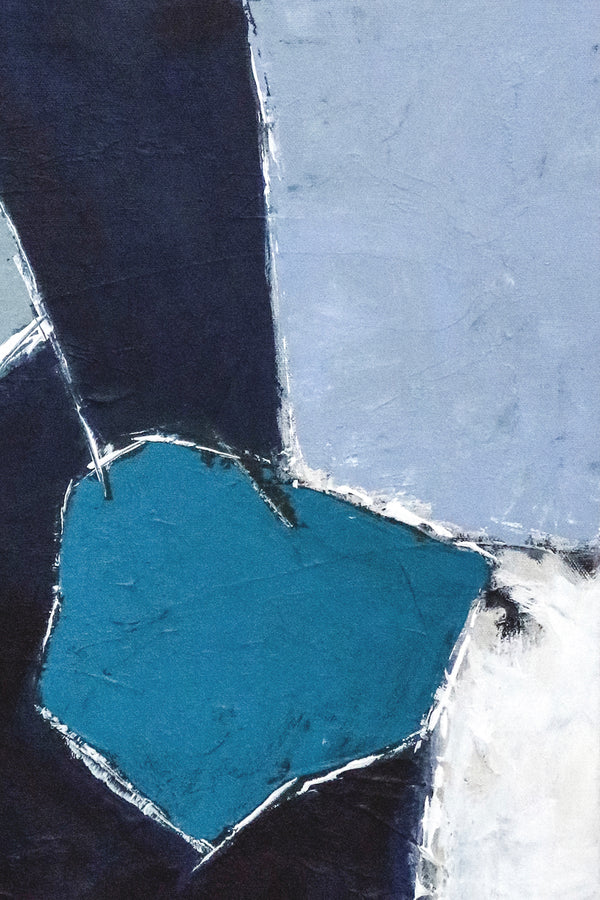 Minimalist Original Abstract Acrylic Painting, Joyful Dive into Blue in Modern Canvas Wall Art | Come out to play