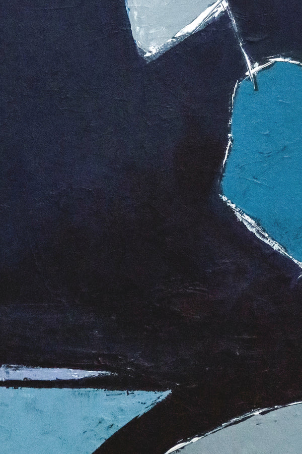 Minimalist Original Abstract Acrylic Painting, Joyful Dive into Blue in Modern Canvas Wall Art | Come out to play