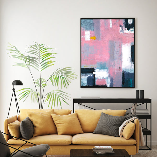 Modern Abstract Original Painting Emphasizing the Ambiguity of Boundaries, Large Canvas Wall Art | Compassion