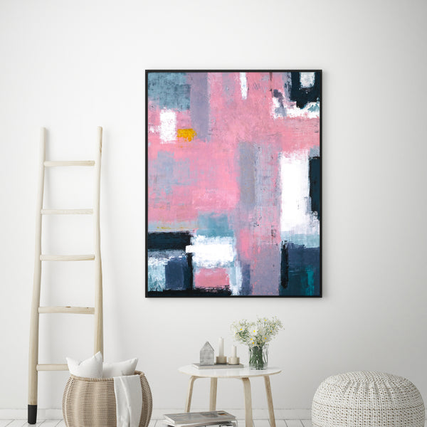 Modern Abstract Original Painting Emphasizing the Ambiguity of Boundaries, Large Canvas Wall Art | Compassion