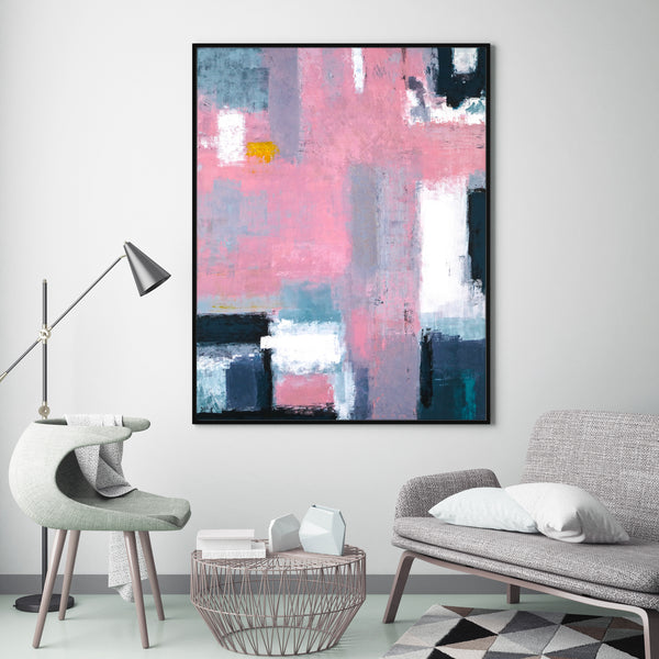 Modern Abstract Original Painting Emphasizing the Ambiguity of Boundaries, Large Canvas Wall Art | Compassion