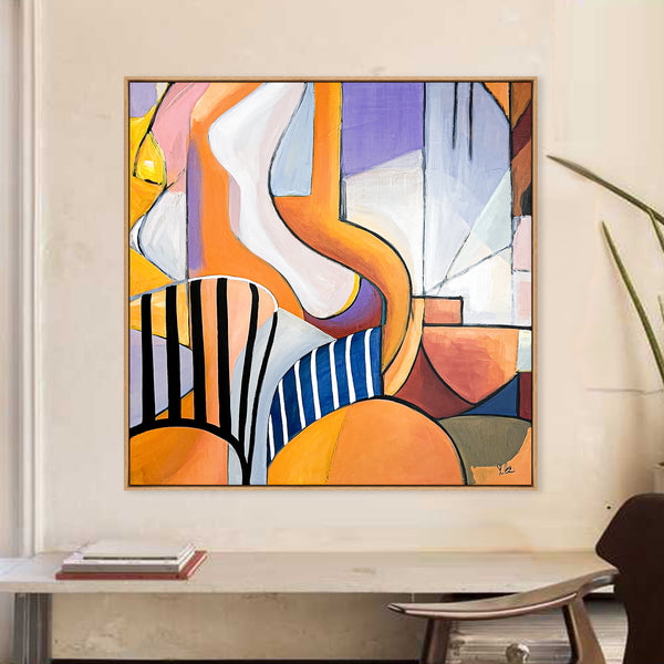 Abstract Painting Original, Expressionism in Modern Abstract Wall Art | Compositio II (43"x43")