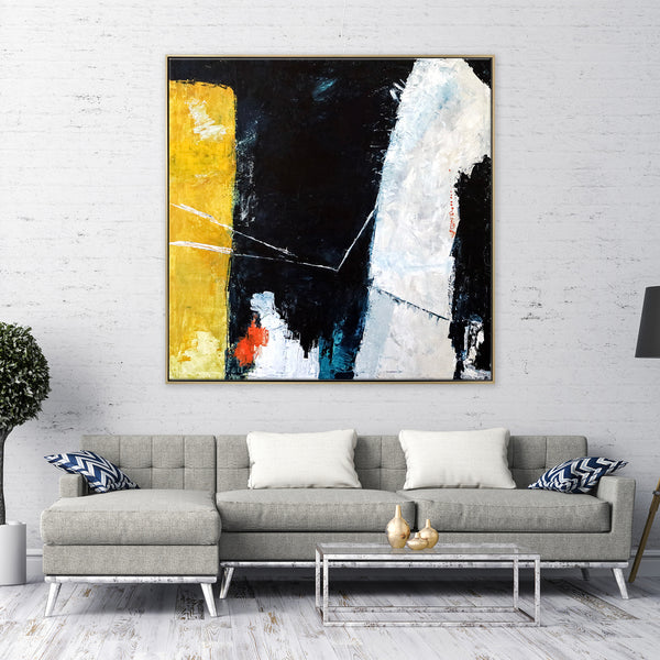 Cheerful Display of Original Abstract Acrylic Painting, Large Expressionist Modern Canvas Wall Art | Connection