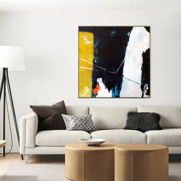 Cheerful Display of Original Abstract Acrylic Painting, Large Expressionist Modern Canvas Wall Art | Connection