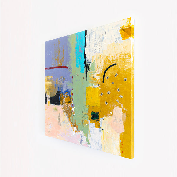 Dynamic Abstract Painting, Bold Composition with Mixed Media and Acrylic, Perfect for Living Room and Office | Cryptomnesia (36"x36")