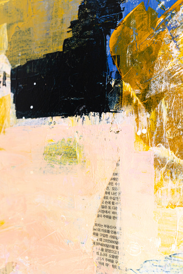 Dynamic Abstract Painting, Bold Composition with Mixed Media and Acrylic, Perfect for Living Room and Office | Cryptomnesia (36"x36")