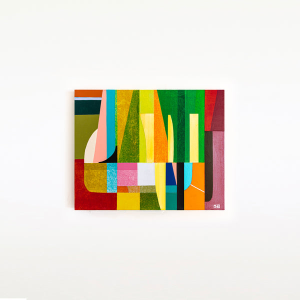 Harmonized Vibrancy in Abstract Original Painting, Mixed Media Modern Canvas Wall Art with Warm Shades | Dachae (30"x24")