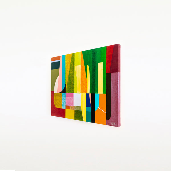 Harmonized Vibrancy in Abstract Original Painting, Mixed Media Modern Canvas Wall Art with Warm Shades | Dachae (30"x24")