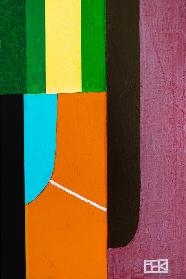 Harmonized Vibrancy in Abstract Original Painting, Mixed Media Modern Canvas Wall Art with Warm Shades | Dachae (30"x24")