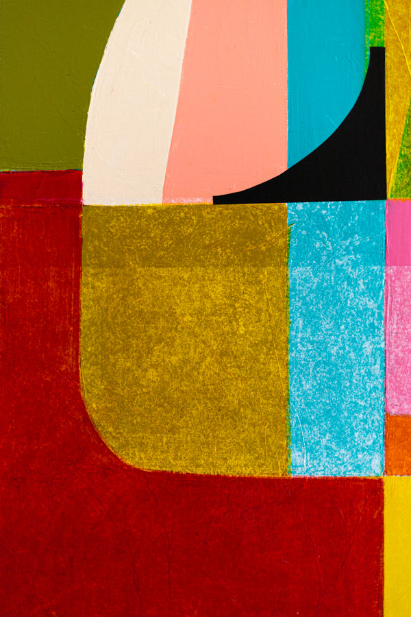 Harmonized Vibrancy in Abstract Original Painting, Mixed Media Modern Canvas Wall Art with Warm Shades | Dachae (30"x24")
