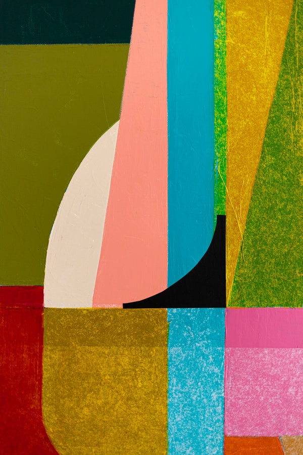 Harmonized Vibrancy in Abstract Original Painting, Mixed Media Modern Canvas Wall Art with Warm Shades | Dachae (30"x24")
