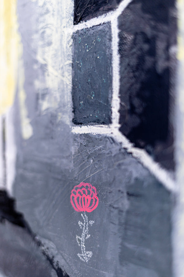 Large Original Yellow Abstract Acrylic Painting, Modern Canvas Wall Art in Beautiful Colors | Daydream of Sunday