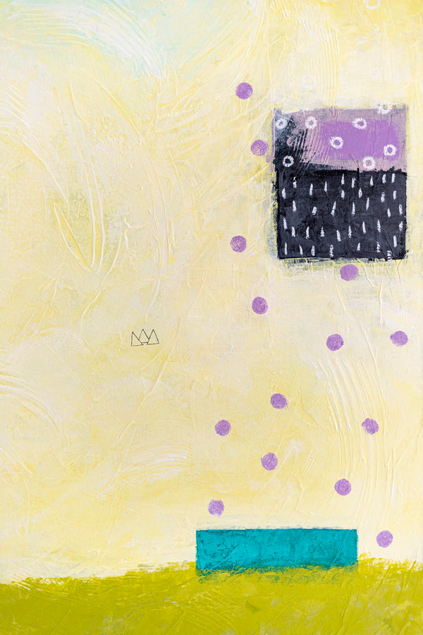 Large Original Yellow Abstract Acrylic Painting, Modern Canvas Wall Art in Beautiful Colors | Daydream of Sunday