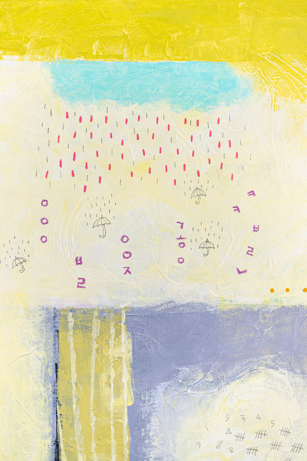 Large Original Yellow Abstract Acrylic Painting, Modern Canvas Wall Art in Beautiful Colors | Daydream of Sunday