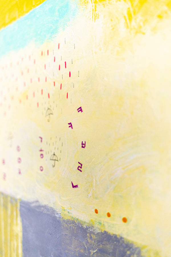 Large Original Yellow Abstract Acrylic Painting, Modern Canvas Wall Art in Beautiful Colors | Daydream of Sunday